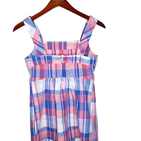JOULES NWT Zip Back Elsbeth Babydoll Top in Plaid Pinkcheck Size 2 Pink Plaid - Picture 8 of 12